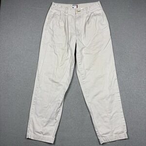 Vintage Tommy Hilfiger Pleated Khaki Pants Mens 33x32 Beige Casual Dress